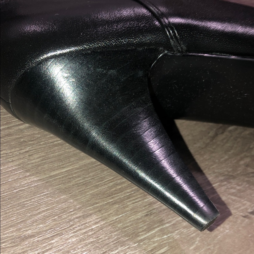 Guess Riselan Pull on Knee / Over the Knee Black Leather Boots New - Picture 3 of 11